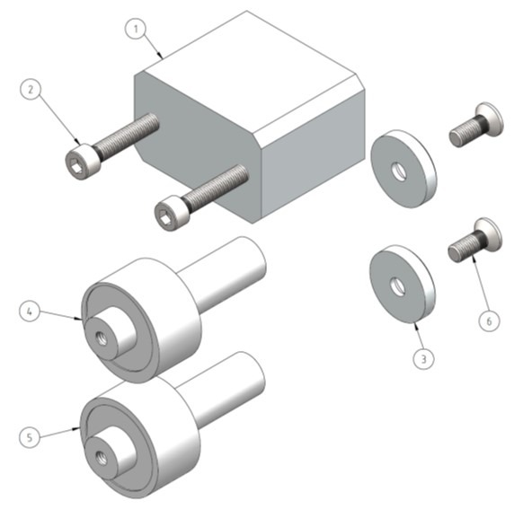 DRÄCO Adaptateur K1-AGNARS pour ciseaux à rouleaux pour rouleaux de perlage Multibender